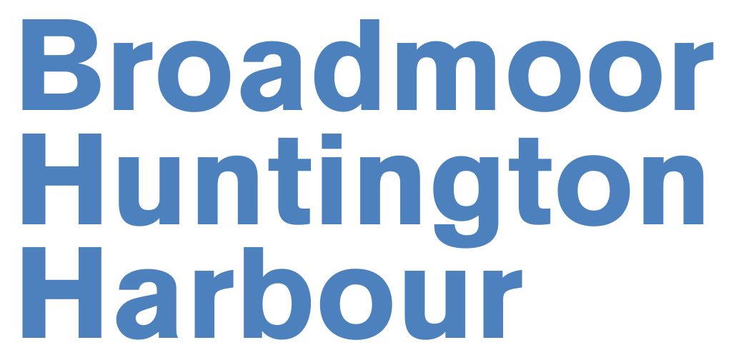 Broadmoor Huntigton Harbour The broadmoor huntington harbour logo is blue on a white background.