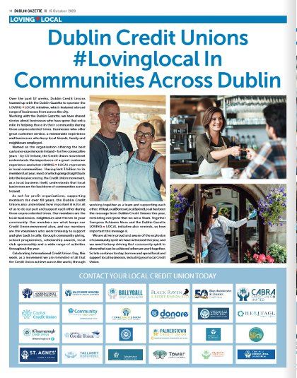 Dublin Credit Unions Sponsoring The Dublin Gazette