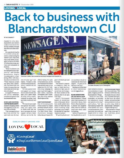 Dublin Credit Unions Sponsoring The Dublin Gazette