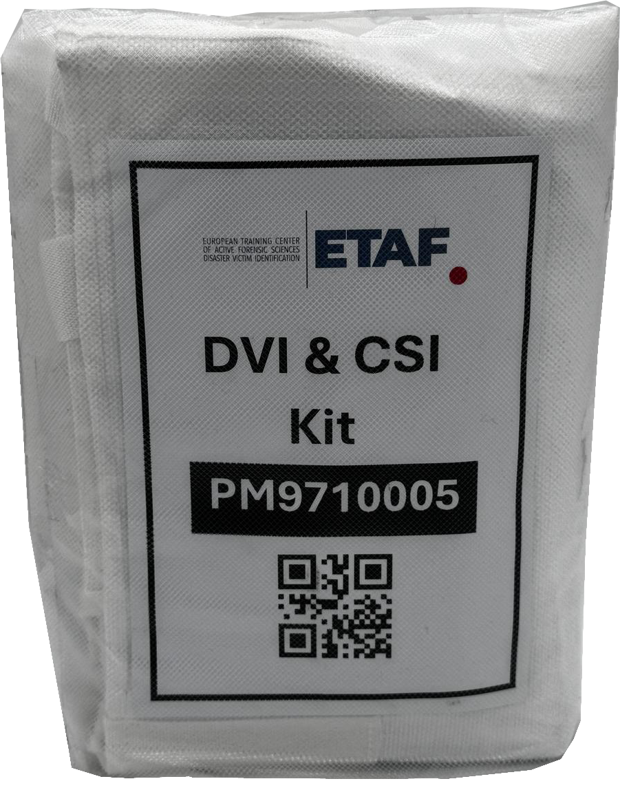 Durable DVI booklets for structured victim data documentation according to international ID standards.