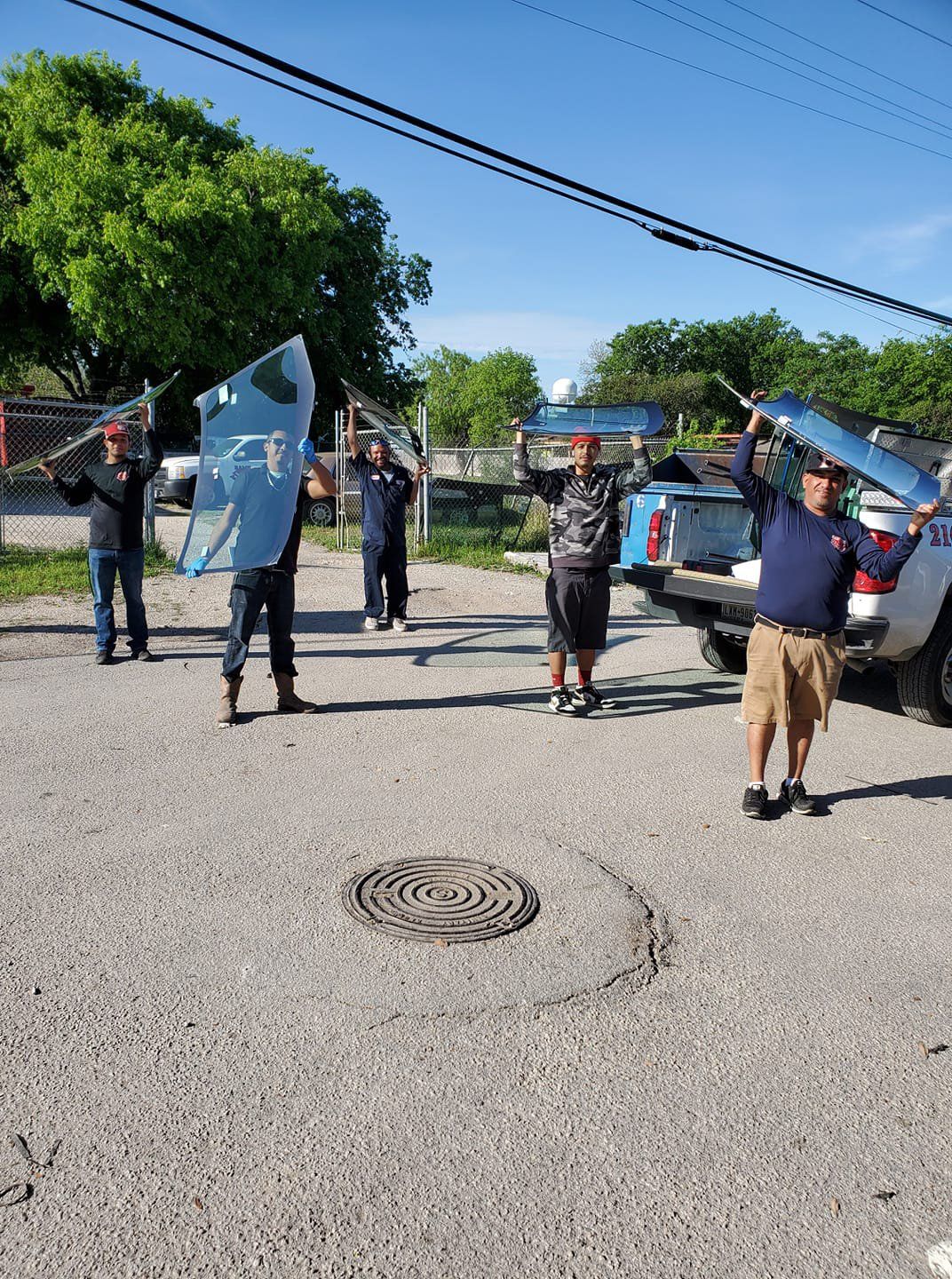 Staff Carrying a Windshield — San Antonio TX — Ramirez Auto Glass