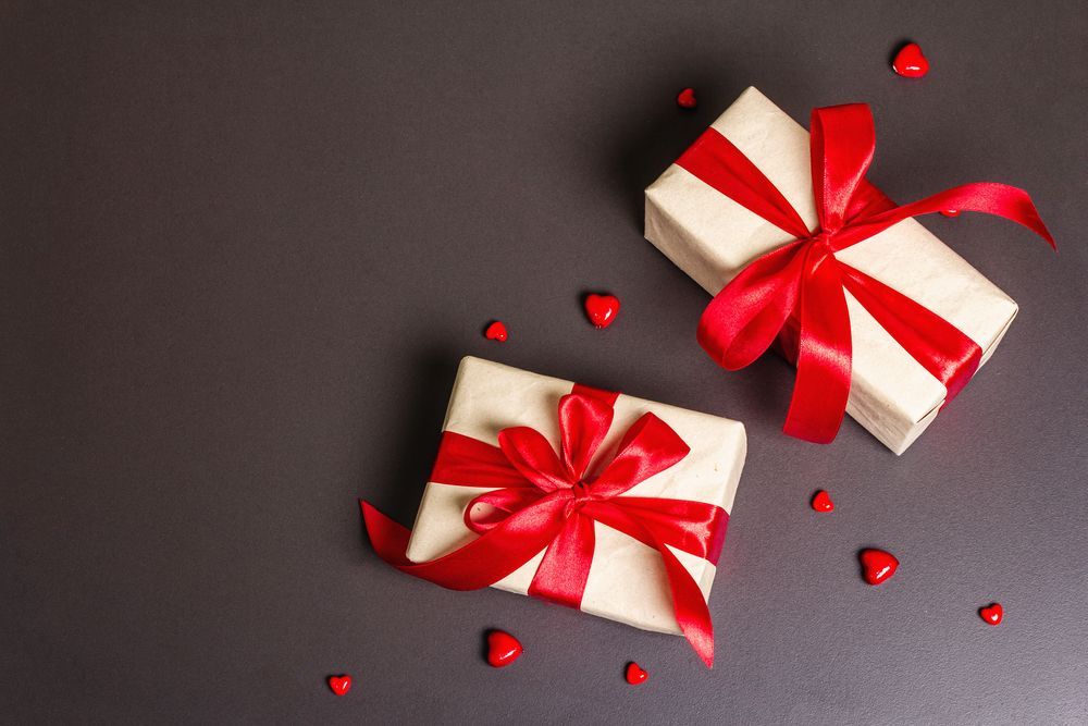 Two Gift Boxes with Red Ribbons — Barnyard Stockfeed, Pet, Garden and Florist in Childers, QLD