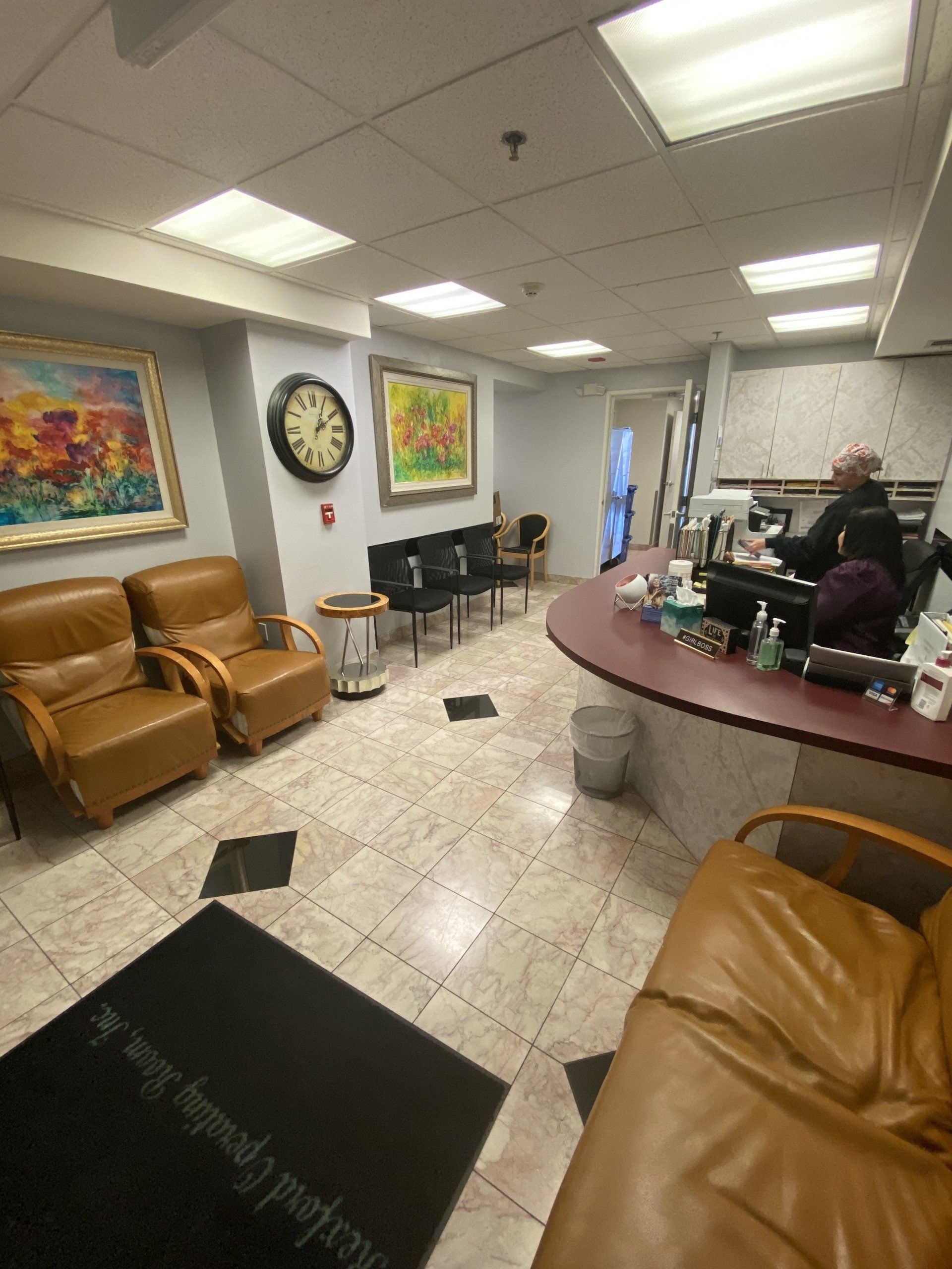 inside of their salon reception