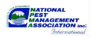 Logo for the National Pest Management Association Inc. featuring a green and blue landscape icon.