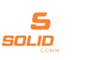 Orange "S" over "SOLID COMM" logo.
