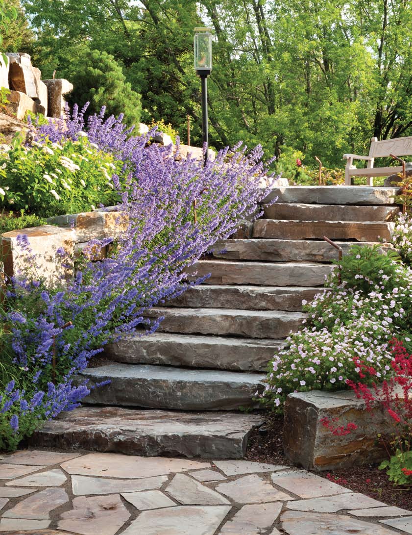 Design for backyard stone steps