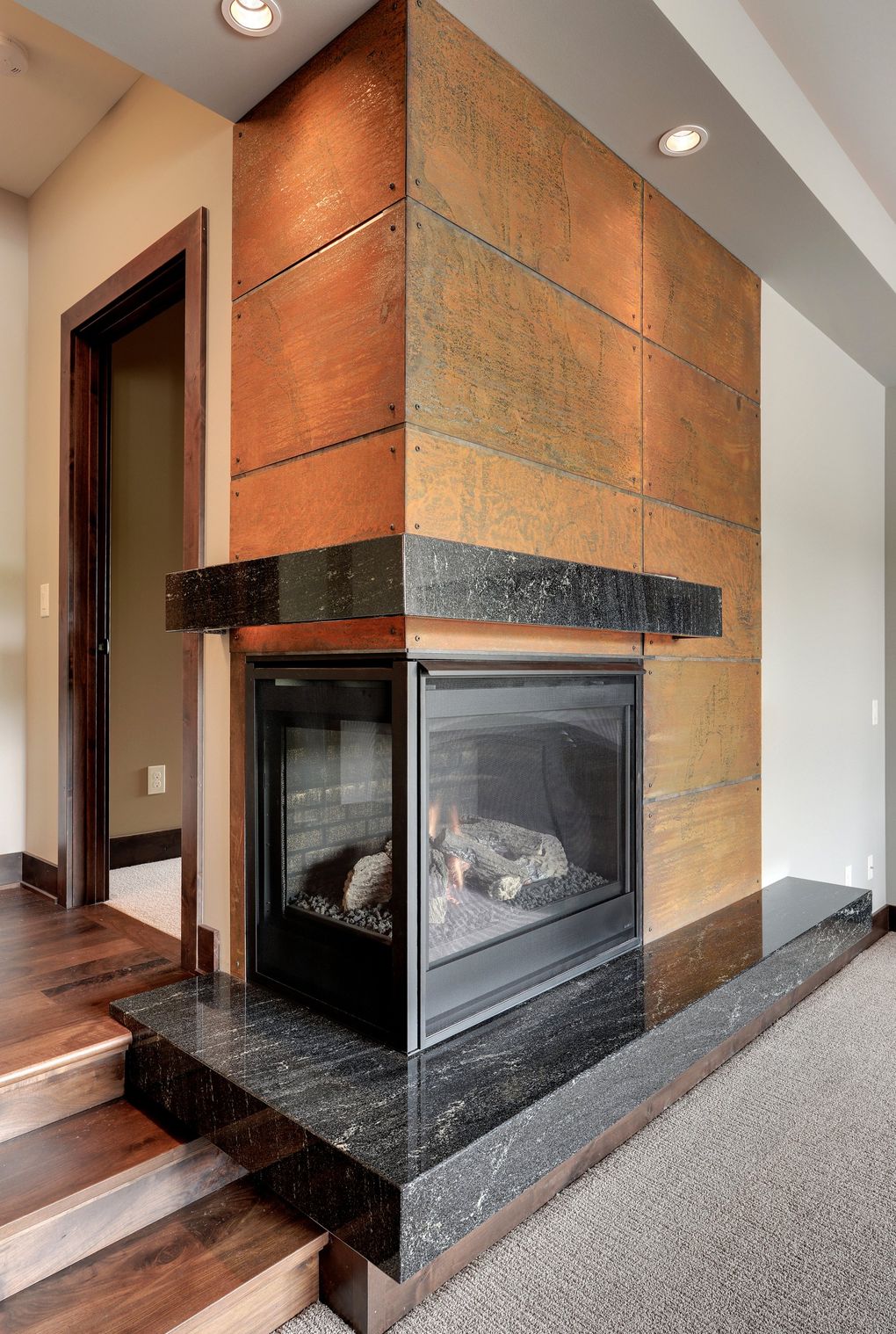 natural stone fireplace inlay