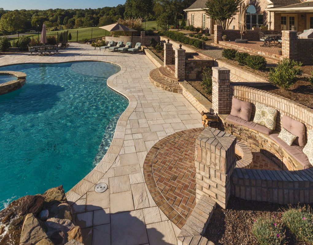 luxurious pool stone