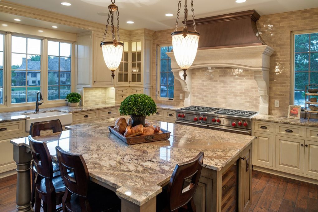 light tan granite kitchen