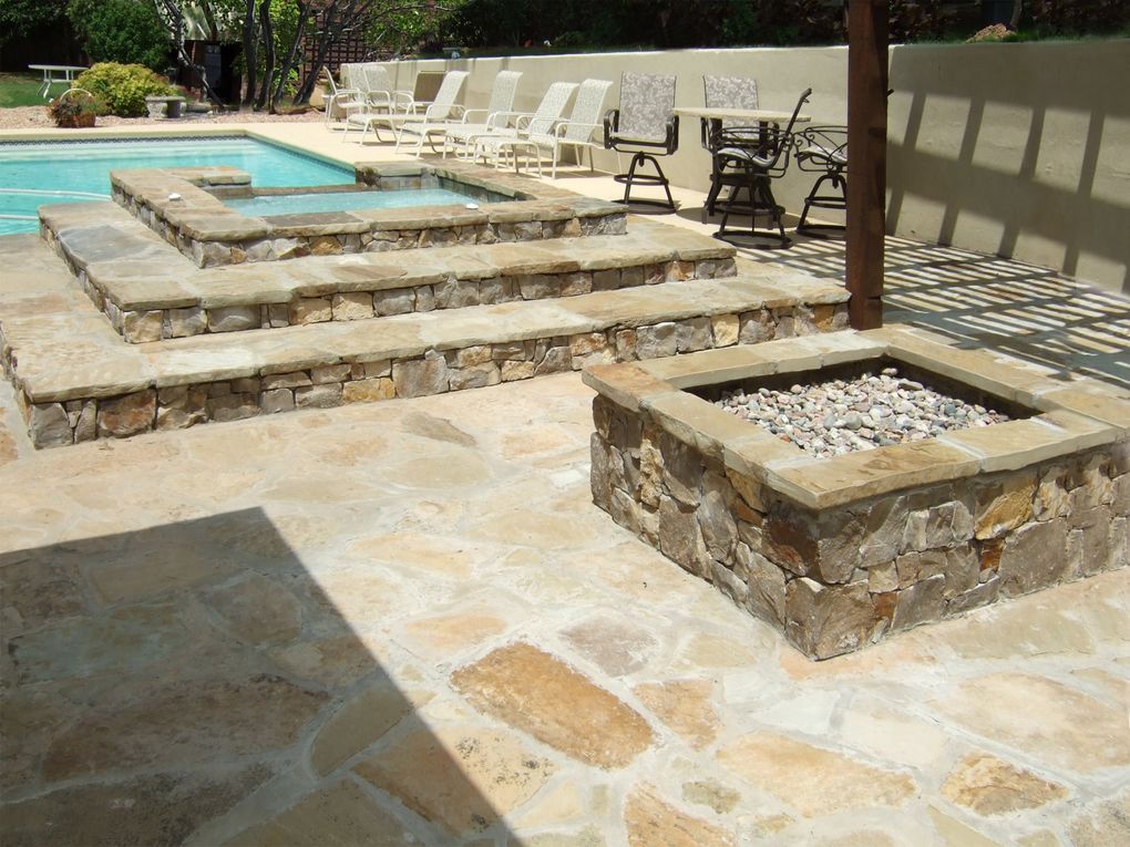 square fire pit with geneva thin stone