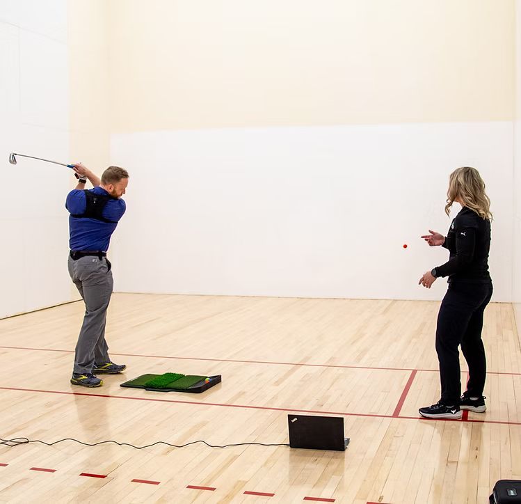 Dr. Evan Condry demonstrating how the K-Vest Motion Analysis works.