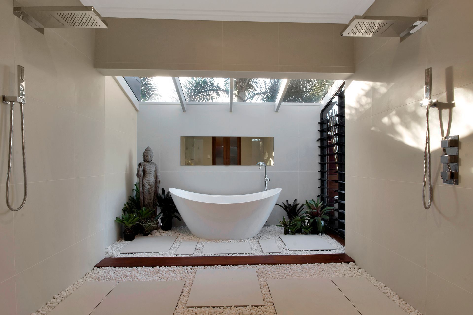 A Bathroom With A Bathtub And Two Showers — Omni Builders In Port Douglas, QLD