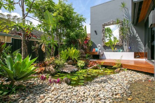 There is a Pond in the Middle of the Garden — Omni Builders In Bungalow, QLD