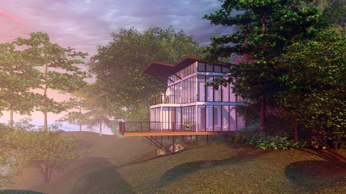 An Artist 's Impression of a Tree House in the Middle of a Forest — Omni Builders In Bungalow, QLD