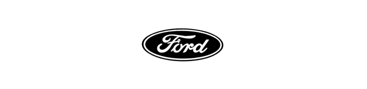 A black and white ford logo on a white background.