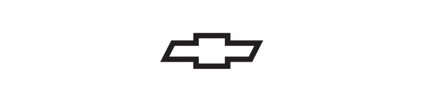 A black and white chevrolet logo on a white background.