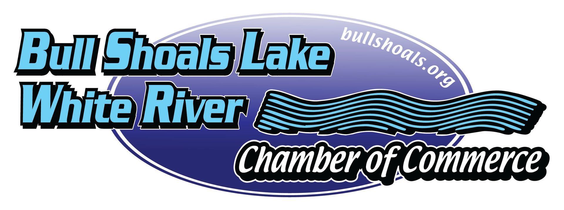 A logo for bull shoals lake white river chamber of commerce