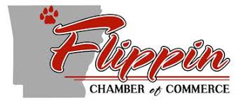 The logo for the flippin chamber of commerce has a paw print on it.