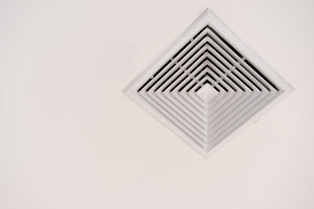 White Ceiling With a Square, Layered Air Vent — M.R. Services Air Conditioning Pty Ltd In Taminda, NSW