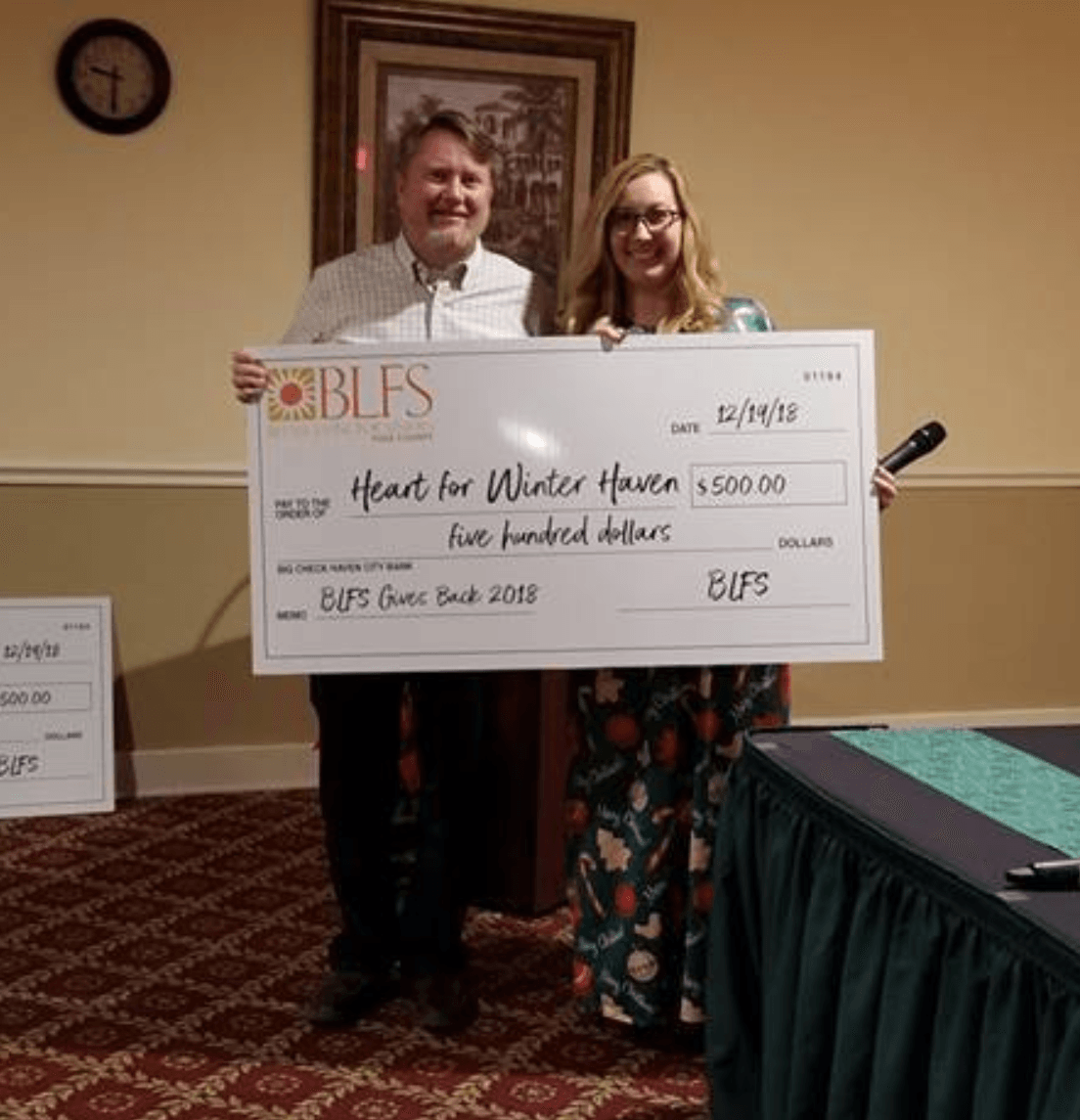 Donation Check — Lakeland, FL — Better Living for Seniors of Polk County