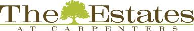 A logo for the estates at carpenters with a tree in the middle