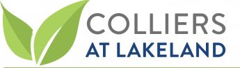 Colliers at Lakeland logo with green leaves and gray text.