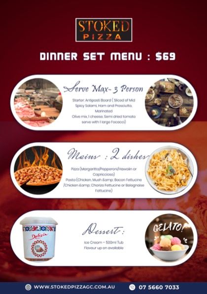 A Stoked Pizza Dinner Set Menu — Stoked Pizza in Helensvale, QLD