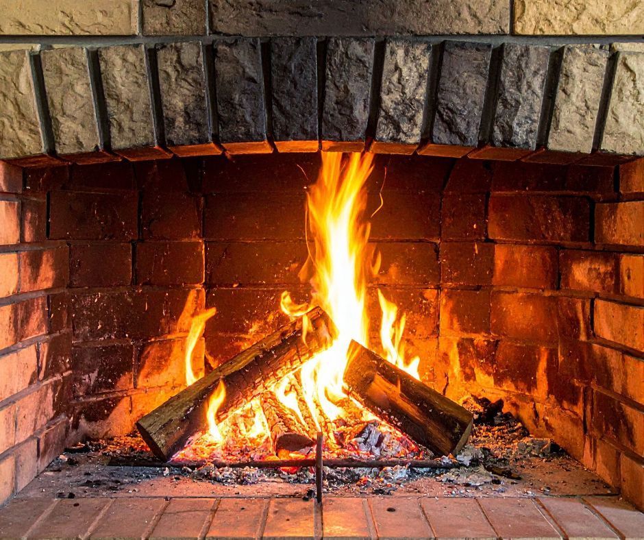 Lintel of a brick fireplace