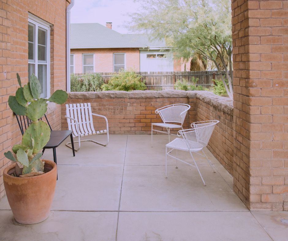 Porch of a brick house