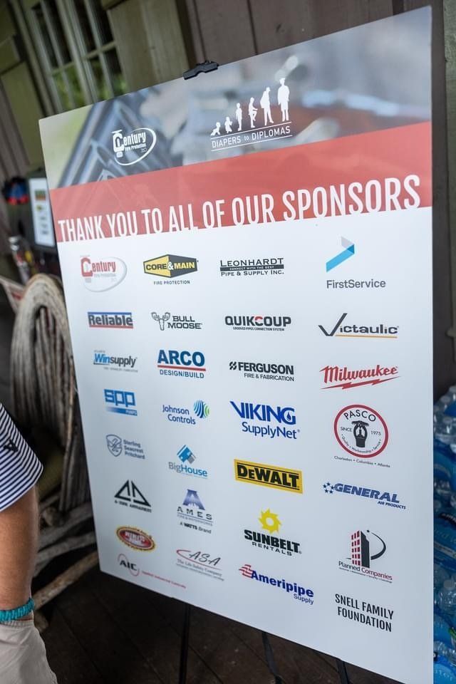 A sign that says thank you to all of our sponsors