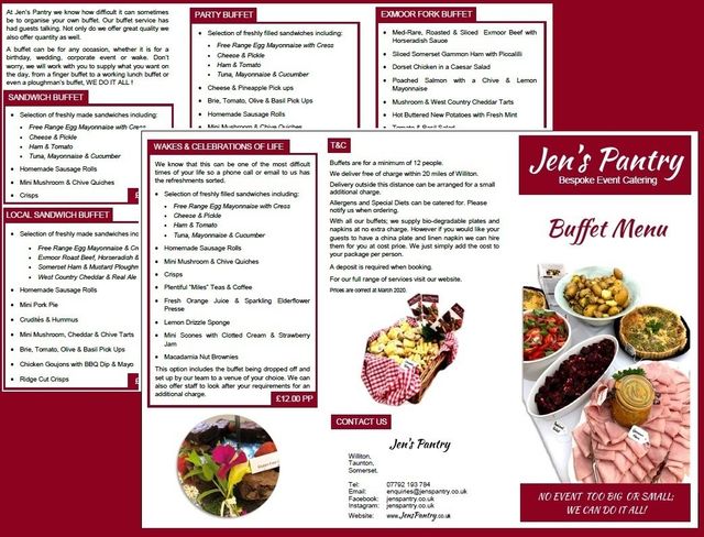 Fancy Buffet Menus
