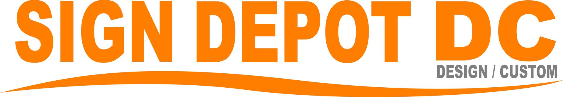 Logo for Sign Depot DC with interlocking SDDC letters in orange, purple, and gray, text below.