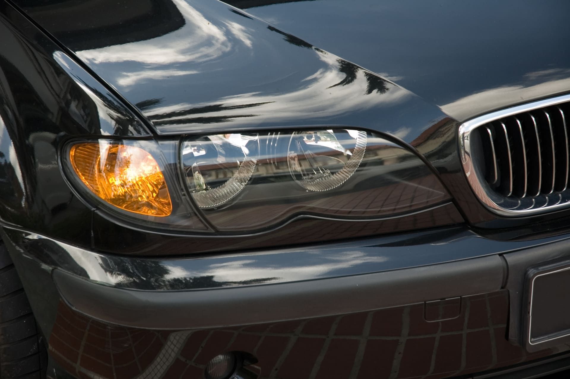 head lights of a car