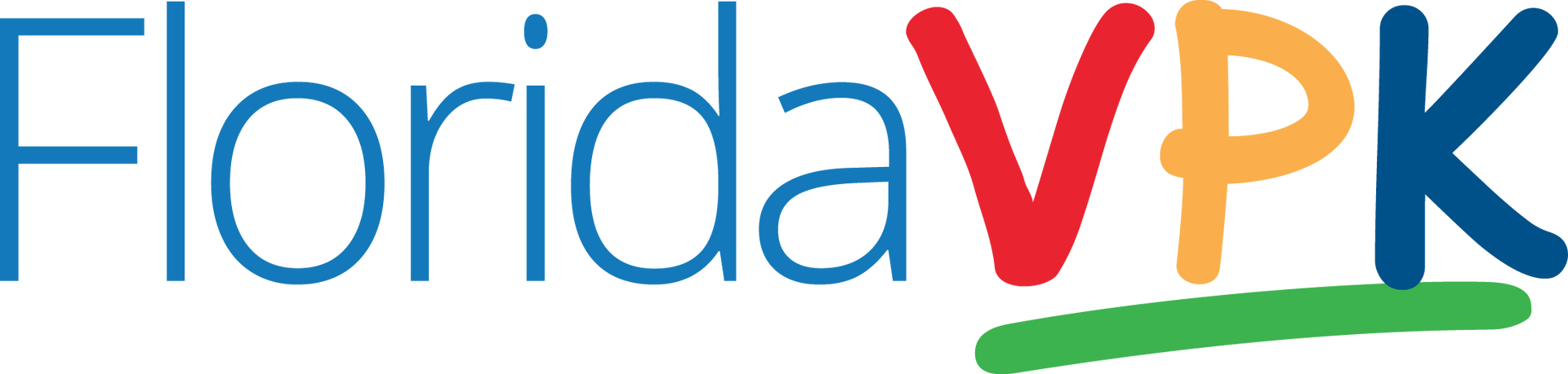 A colorful logo for florida vpk on a white background