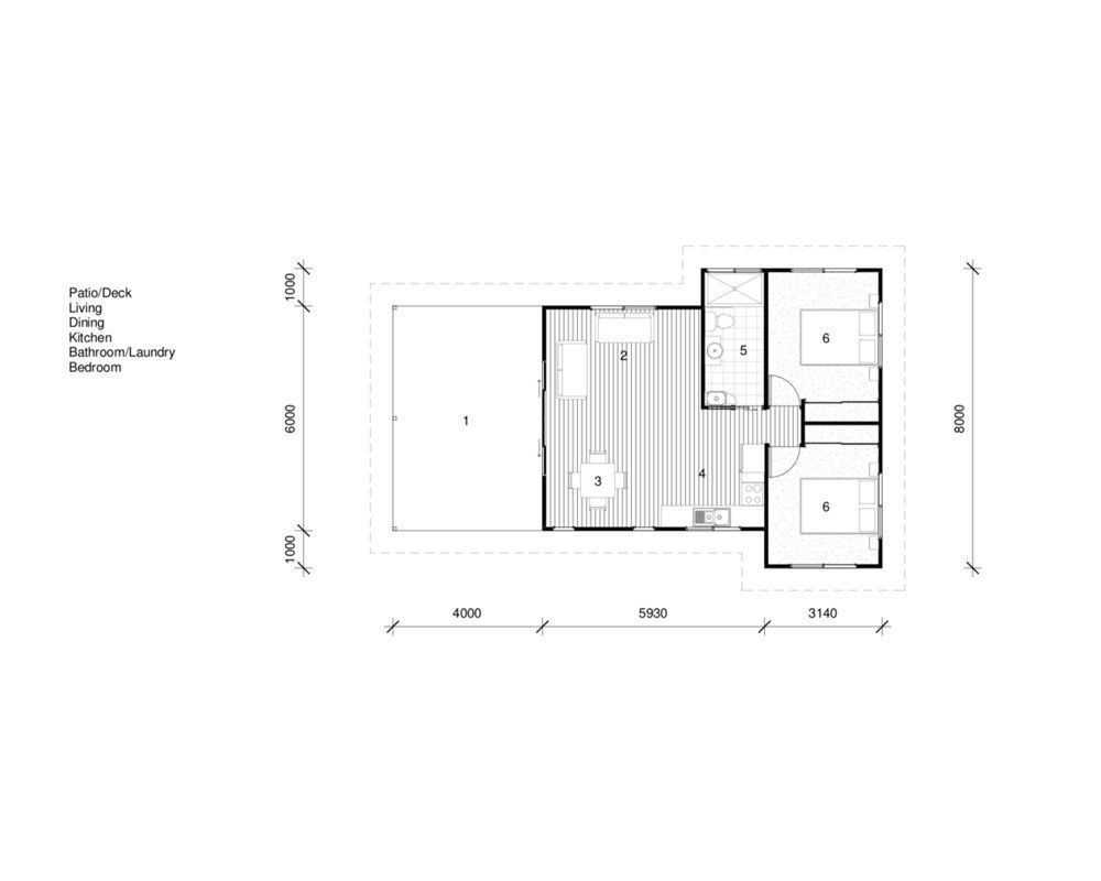Kingsley - two double bedrooms plan - Backyard Abodes