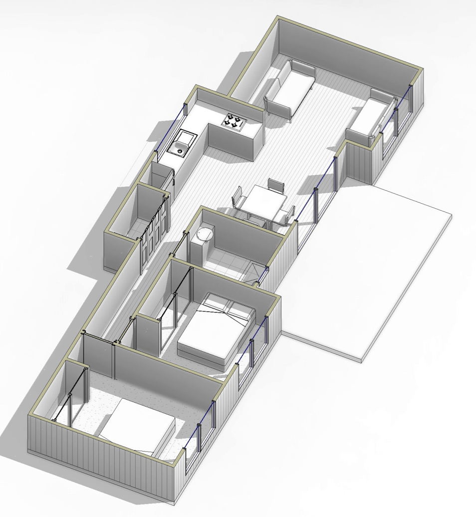 Hastings - two bedroom plan - Backyard Abodes