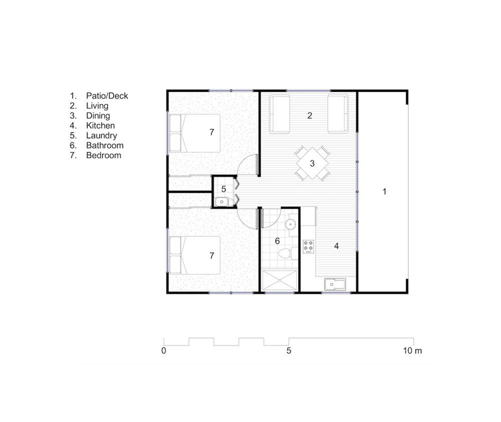 Kingsley - two bedroom plan - Backyard Abodes