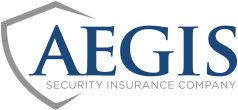 Logo of Aegis Security Insurance Company, blue text within a gray shield.