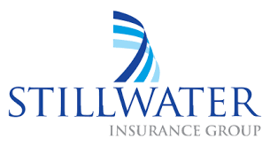 Stillwater Insurance Group logo: blue wave-like symbol above company name in blue font.