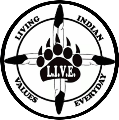 A black and white logo that says living indian values everyday