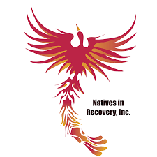A logo for natives in recovery inc. with a phoenix