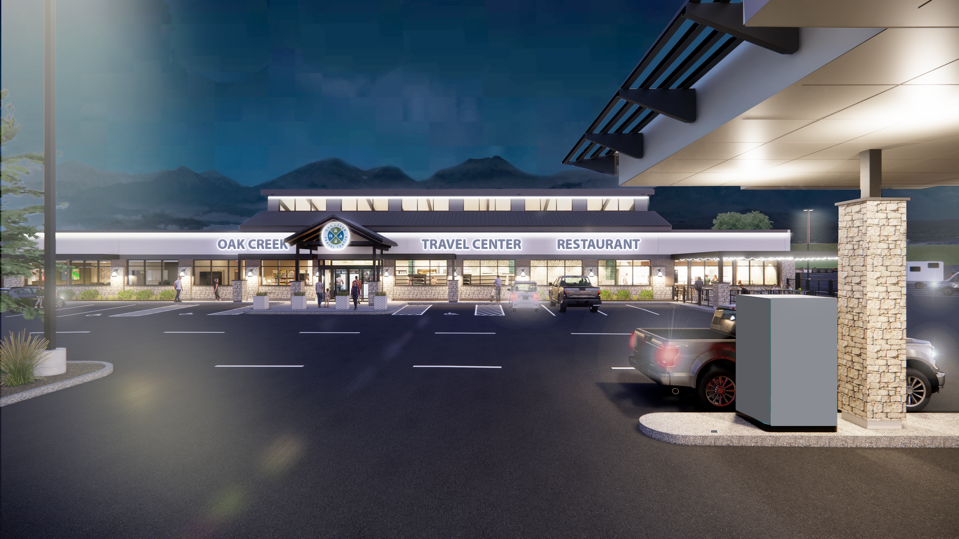 An artist 's impression of a store at night