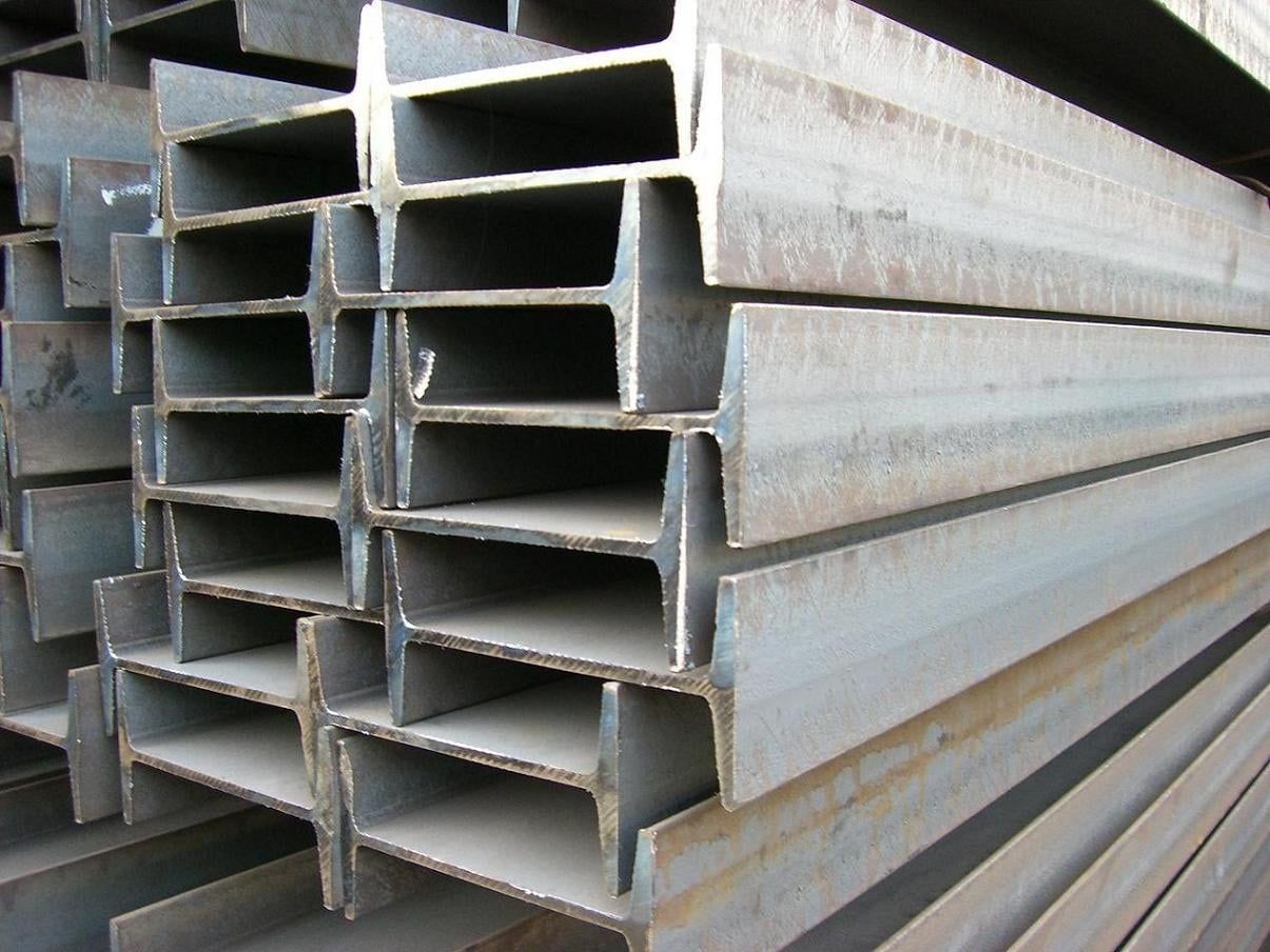 A stack of steel beams stacked on top of each other