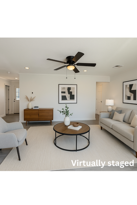 Virtually staged living room
