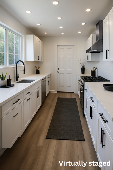 Virtually staged kitchen