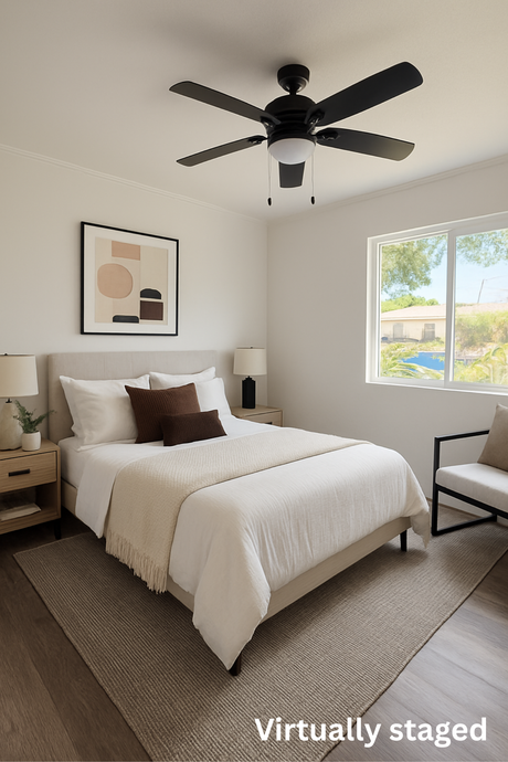 Virtually staged bedroom