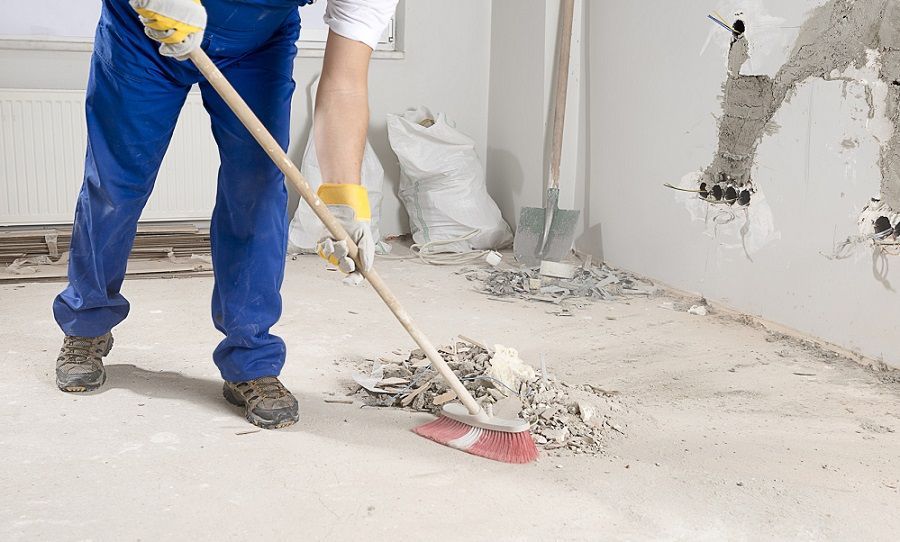 pulizia dei residui di cantiere in appartamento