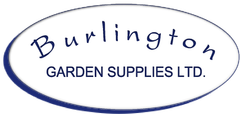 Logo for Burlington Garden Supplies Ltd., featuring the company name in a dark blue oval.