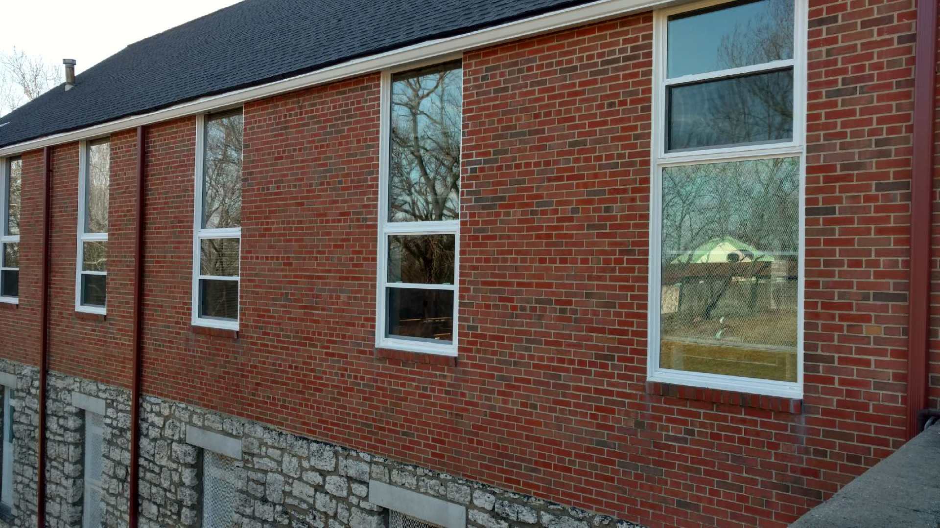 pictures of multiple windows recently installed for a local church
