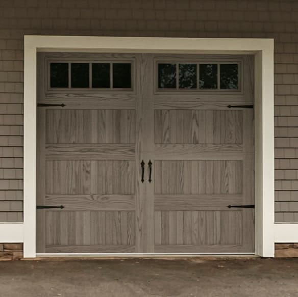 light wooden garage door